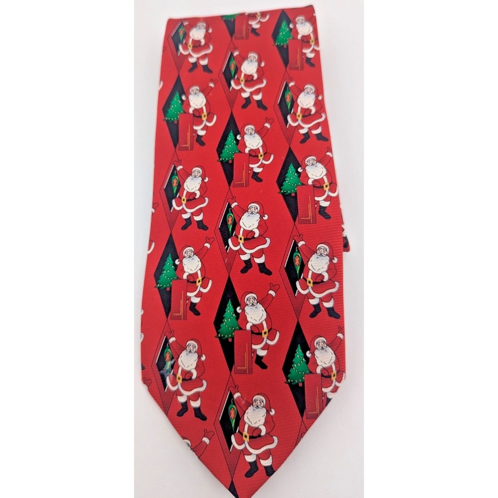Meeting Street HOLIDAY SANTA waving Silk Neck Tie made in USA